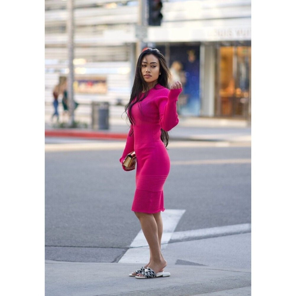 DAIMARAN Guinea Women's Mini Dress Bodycon Pink S